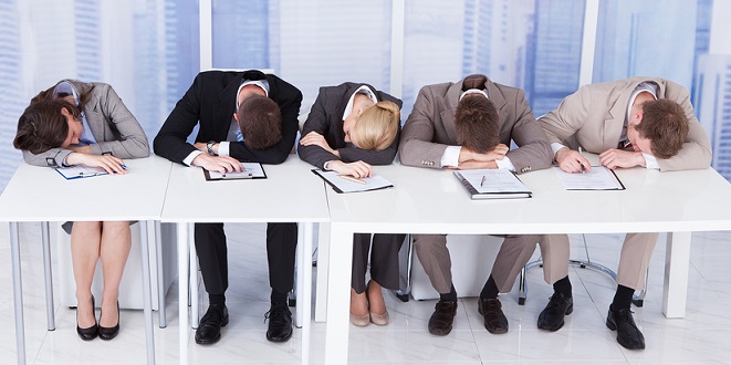 Tired Corporate Personnel Officers At Table