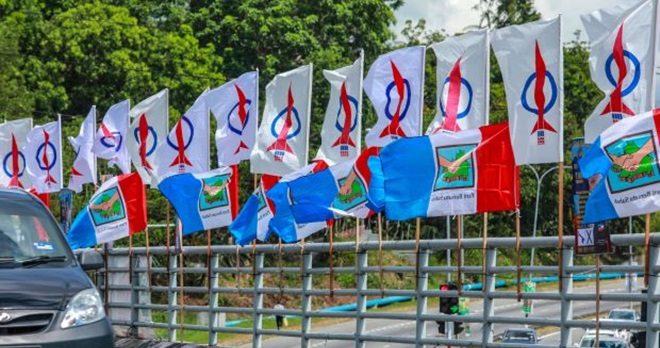 sandakan by elections flags